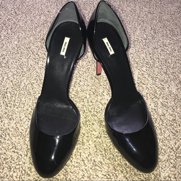 Patent Black ShoesVernice Nero Pumps Miu Poshmark 5AjL34Rq